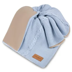 Ciepły Kocyk Bawełniany z polarem Nico Baby Blue