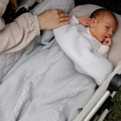 Ciepły Kocyk Bawełniany z polarem Nico Baby Blue