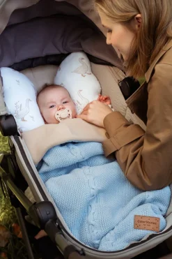 Ciepły Kocyk Bawełniany z polarem Nico Baby Blue