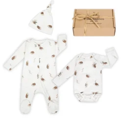 Komplet niemowlęcy 62 cm Forest Brother body + śpioszki + czapeczka
