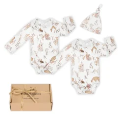 Komplet niemowlęcy 62 cm Forest Friends body 2 szt. + czapeczka