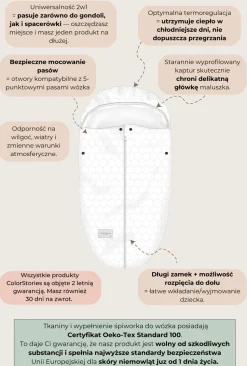 Śpiworek do gondoli i spacerówki 2w1 6-24 mies. Ciepły Beż