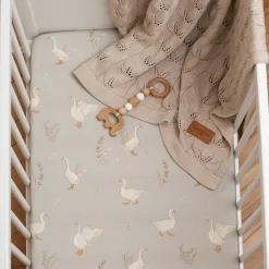 Prześcieradło do dostawki 90x60cm 2-pak Beż i Happy Goose Olive