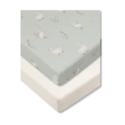 Prześcieradło do dostawki 90x60cm 2-pak Beż i Happy Goose Olive