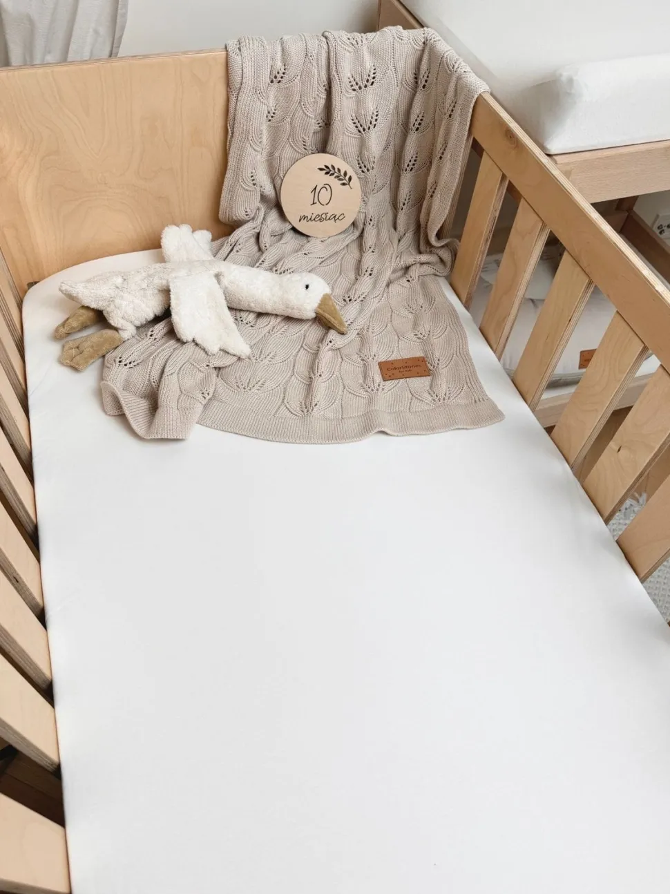 Prześcieradło do dostawki 90x60cm 2-pak Beż i Białe