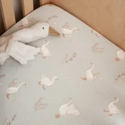 Prześcieradło do łóżeczka 120x60cm 2-pak Beż i Happy Goose Olive