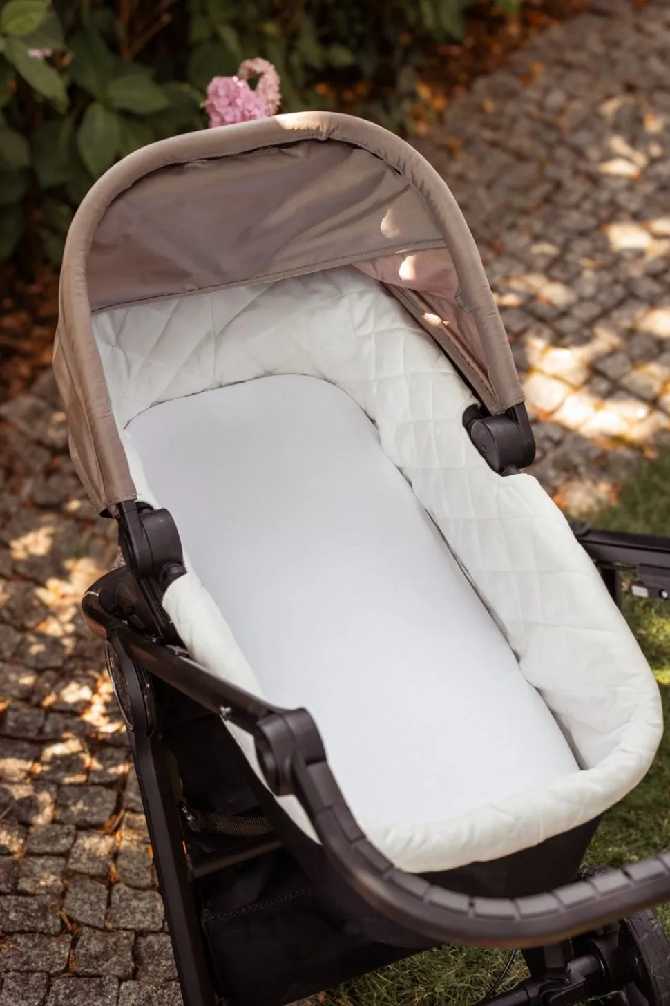 Prześcieradło do gondoli 84×45 cm 2-pak Beż i Białe