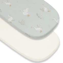 Prześcieradło do gondoli 84×45 cm 2-pak Beż i Happy Goose Olive