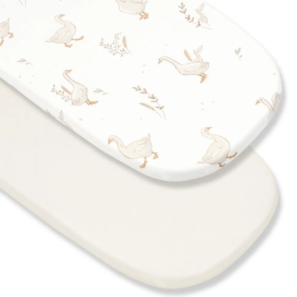 Prześcieradło do gondoli 84×45 cm 2-pak Beż i Happy Goose