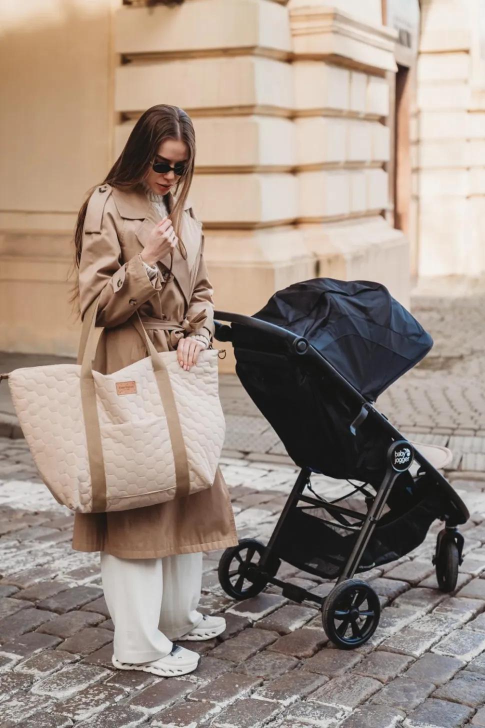Torba do wózka XL Velvet Ciepły Beż