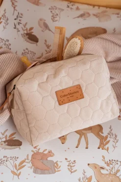 Zestaw Torba do wózka M + Kosmetyczka M 23×18 cm Velvet Ciepły beż